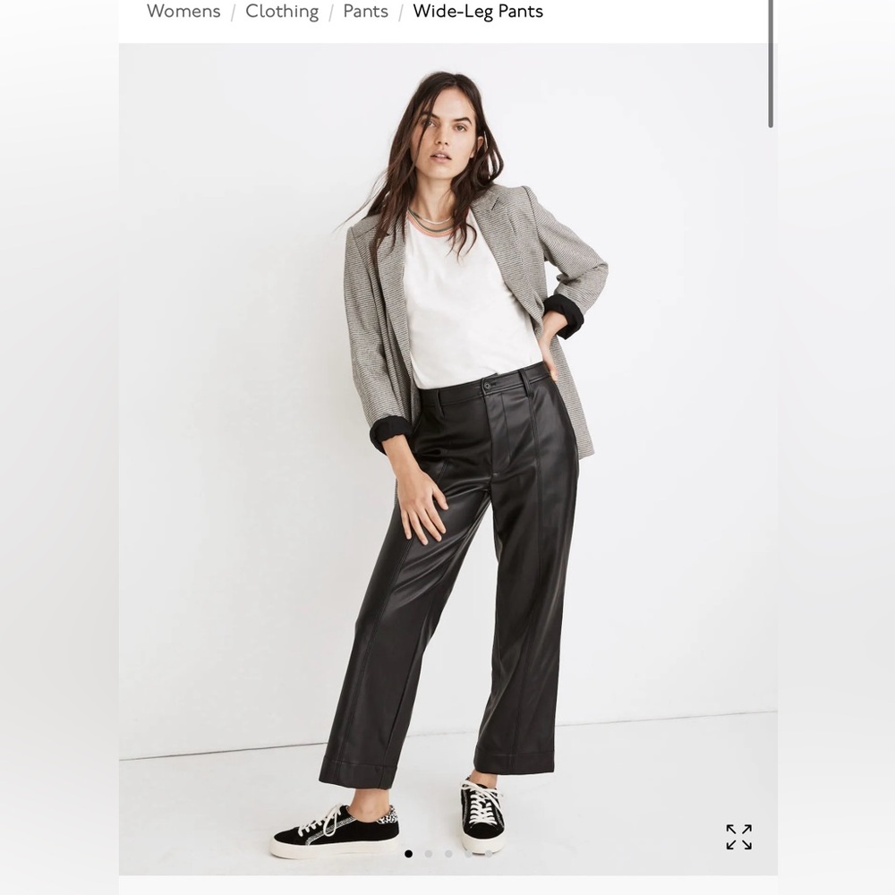 Slim Emmett Wide-Leg Pants in Vegan Leather